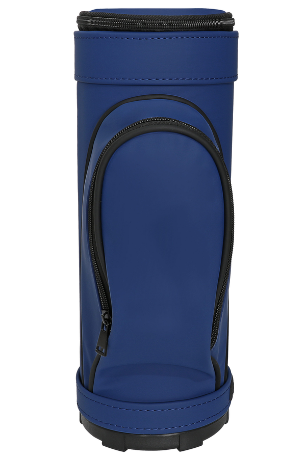 golf bag wine cooler with stopper blue back view