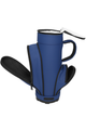golf bag wine cooler with stopper blue pockets open