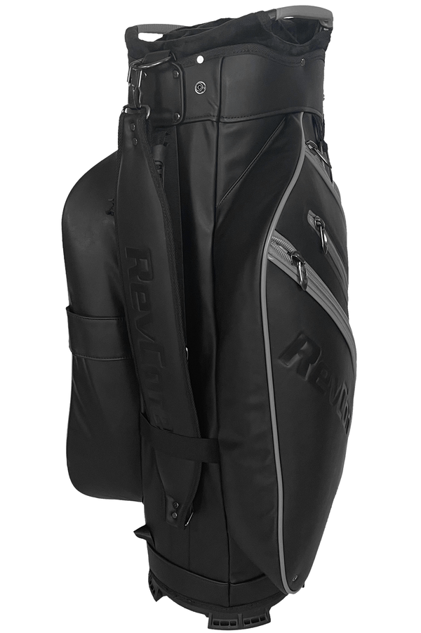 revcore black cart golf bag by caddydaddy back view