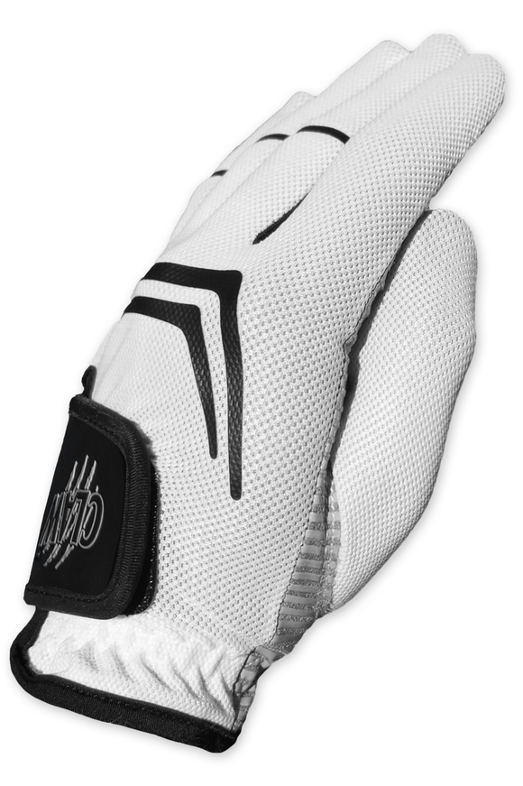side view of white golf glove