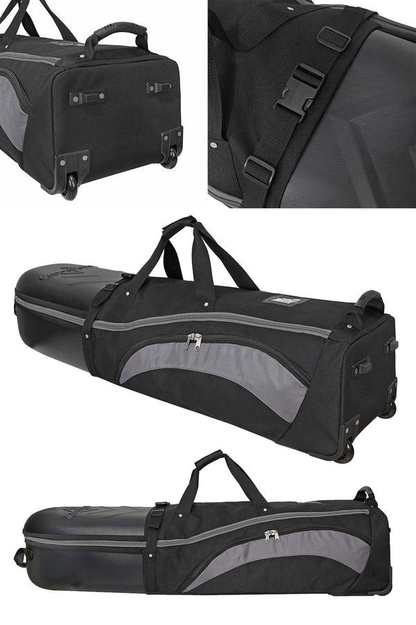 enforcer hard top travel bag case black bottom and buckles