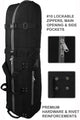 first class golf travel bag black cover zippers and rivets