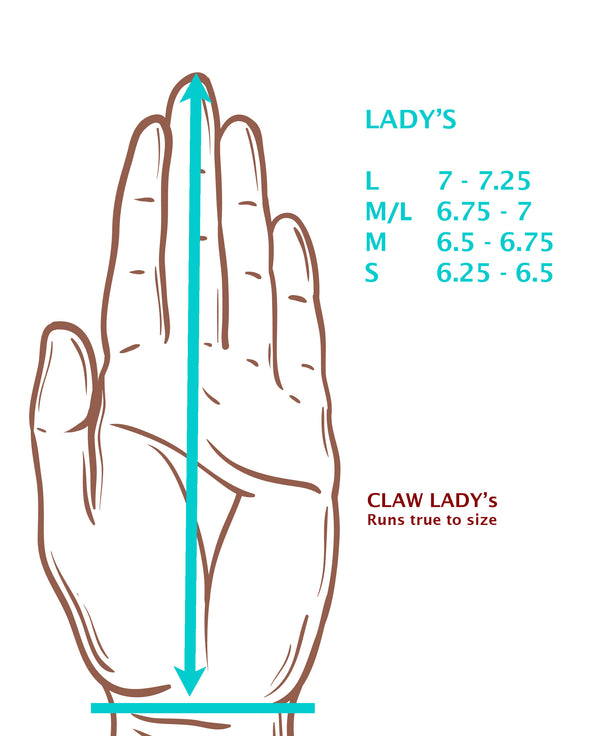 claw womens grey golf glove hand measure image