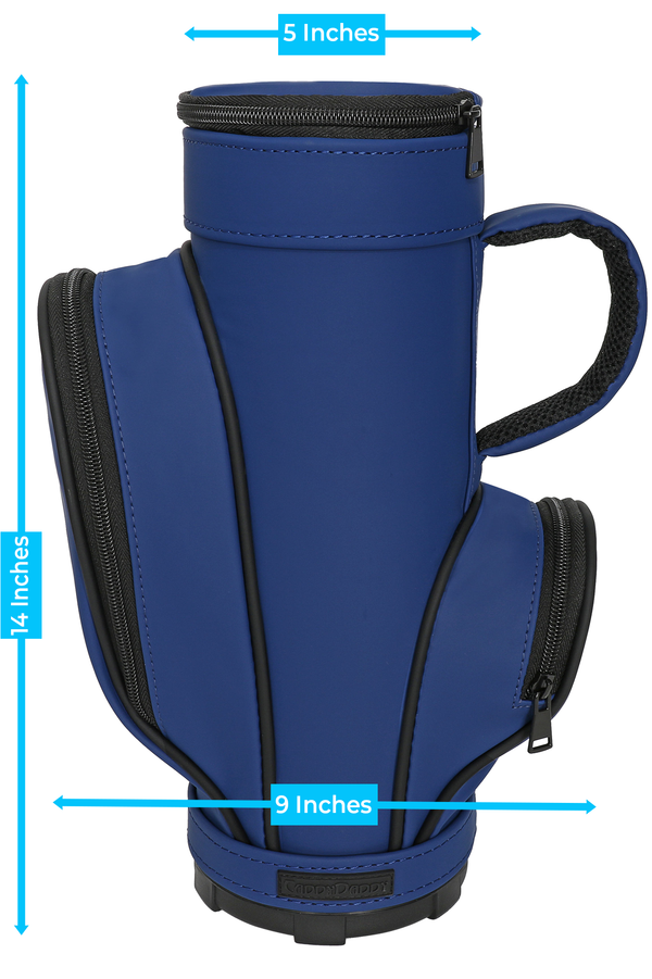 golf bag wine cooler with stopper blue measurements