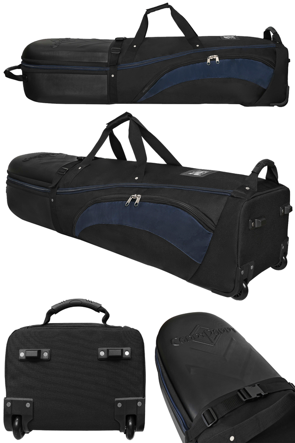 enforcer hard top travel bag case blue bottom and straps