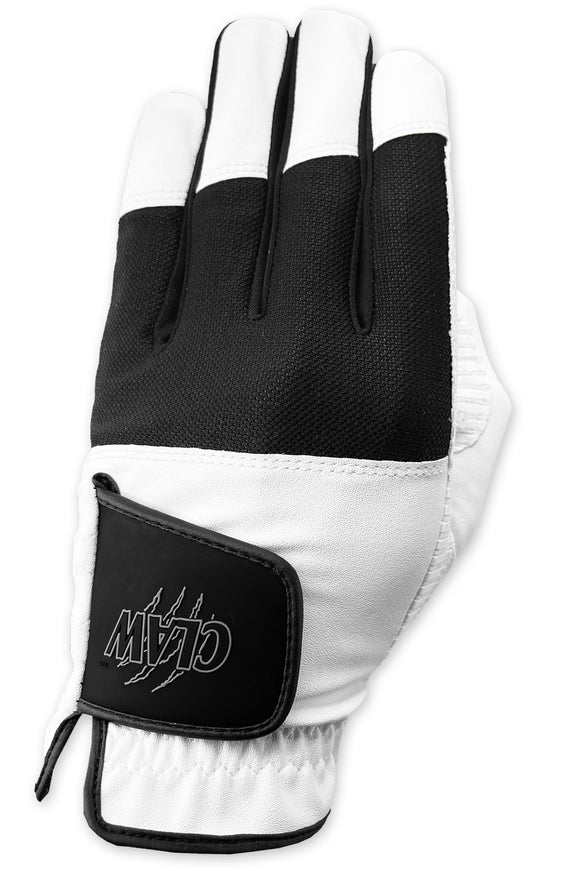 white and black golf glove