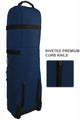 first class golf travel bag blue cover back