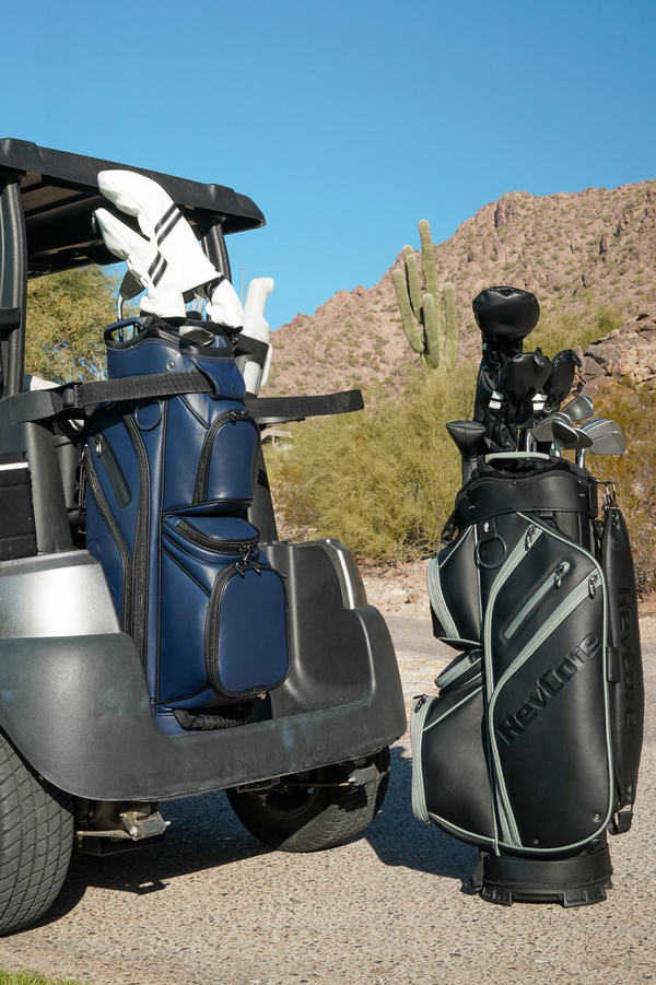 revcore blue cart golf bag by caddydaddy on golf cart