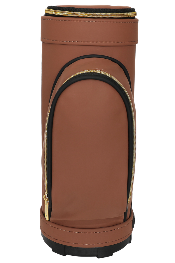 golf bag wine cooler with stopper copper front view