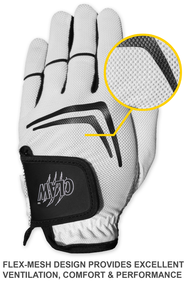 white claw golf mens glove mesh fabric close up