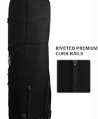 first class golf travel bag black cover back view