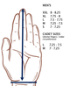 claw pro mens golf glove white hand measure graphic