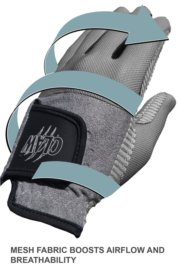 claw pro mens golf glove grey breathable graphic