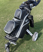 revcore black cart golf bag by caddydaddy on push cart